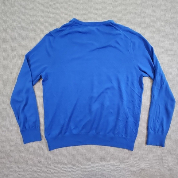 Banana Republic Men's Sweater XL Blue V Neck Knit Silk Cashmere Pullover Luxury - Picture 11 of 16